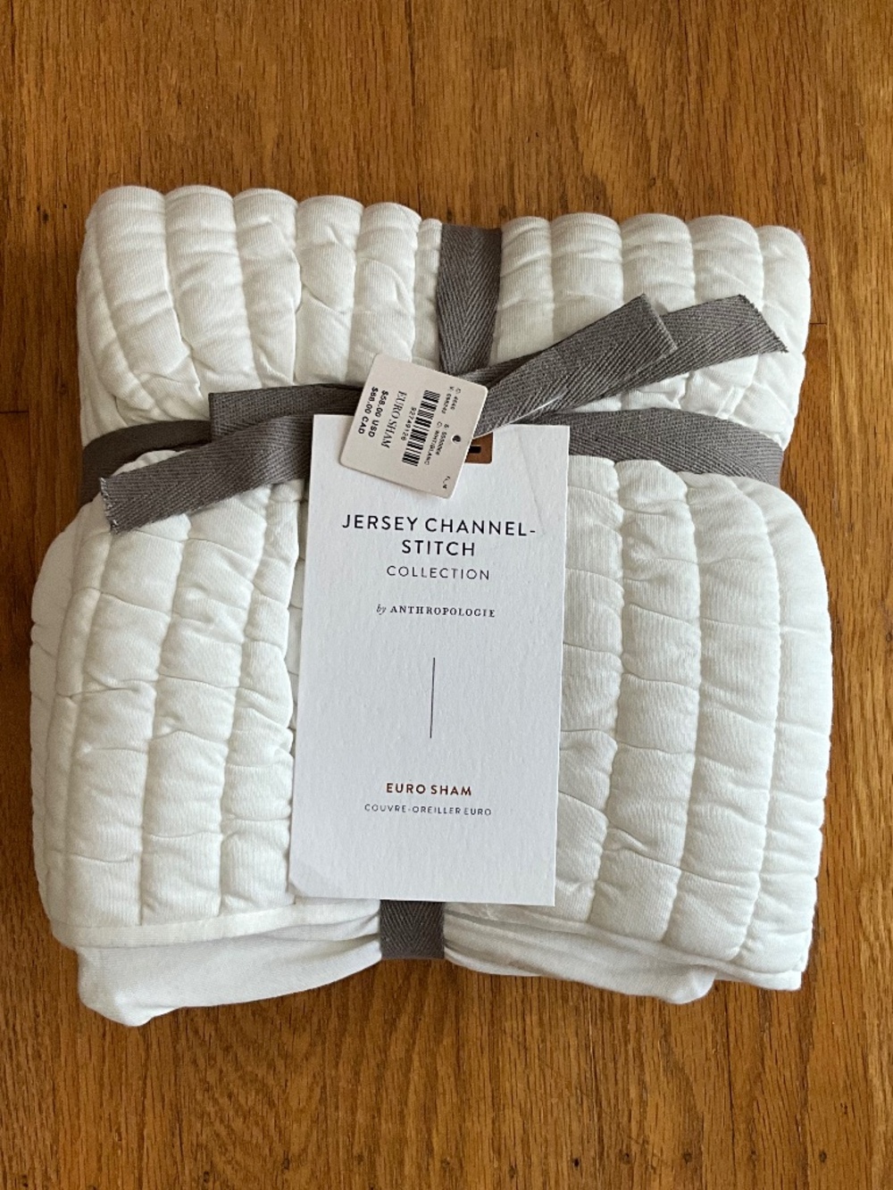 Anthropologie Jersey Channel Stitch Collection Euro Sham